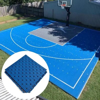 Tejas deportivas modulares de reducción de ruido de exterior de PP para canchas de baloncesto de patio trasero 3x3