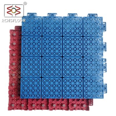 1.81cm grueso PVC Interlocking azulejos de piso de baloncesto al aire libre azulejos de piso 34x34cm