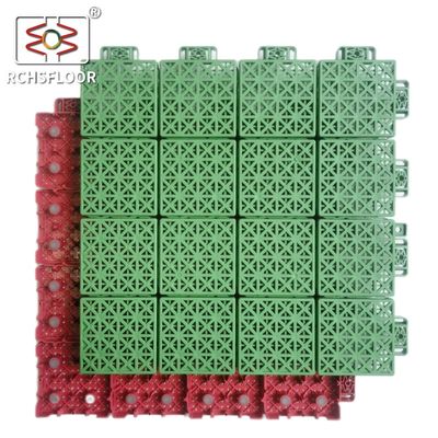 34*34cm PVC azulejos de piso entrelazados Resistente al deslizamiento azulejos de la cancha de pickleball