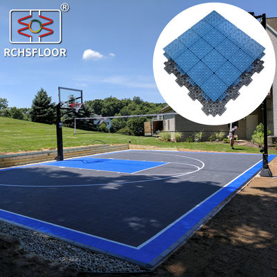 414 g/ pieza azulejos deportivos modulares de corte de baloncesto PP azulejos de plástico
