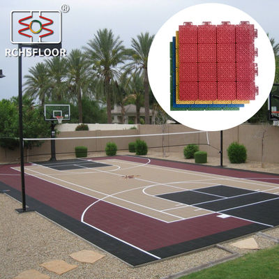 Camisetas deportivas modulares para tenis 340*340*18.1mm Camisetas de plástico para canchas de baloncesto