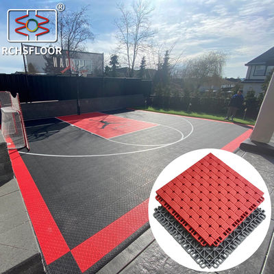 Patio de baloncesto de patio trasero azulejos deportivos modulares azulejos de piso de voleibol TPE