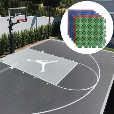 Interrelación de Pp de plástico de baloncesto al aire libre de media cancha de deportes azulejos de suelo 3x3
