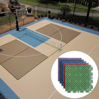 Pp al aire libre Interlocking de bádminton de voleibol de las baldosas de la cancha de deportes portátil