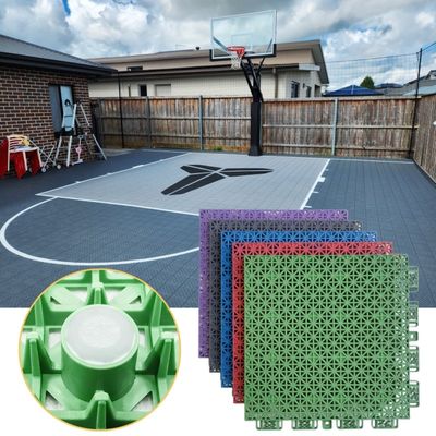 Tejas sintéticas multi-deportivas de interconexión para canchas de baloncesto al aire libre de bádminton, pickleball y baloncesto