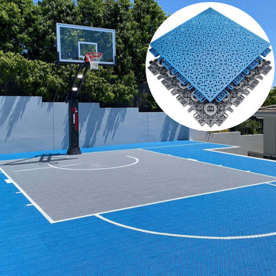 Patio de baloncesto de pickleball modular para exteriores con azulejos de suelo deportivos entrelazados