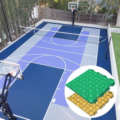 Tejas de suelo deportivos de PP resistentes a los rayos UV, respetuosas con el medio ambiente y resistentes al deslizamiento, fácil de instalar